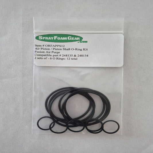 Fusion Air Purge Air Piston/Piston Shaft O Ring Kit 248135 & 248134 12 O Rings